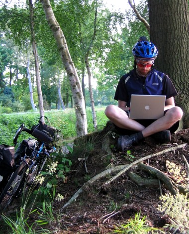 Taking a break in the woods between Bremen and Oldenburg, Germany