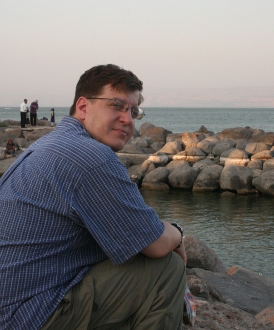 Sitting on a jetty at Tiberius, 2005